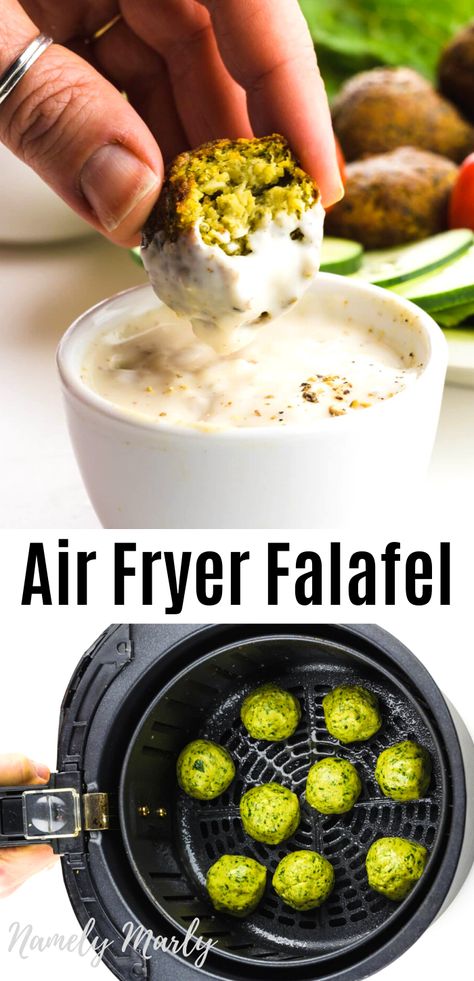 Air Fried Falafel, Air Fryer Falafel Recipe, Healthy Falafel, Air Fryer Falafel, Gluten Free Falafel, Falafel Vegan, Dinners Easy, Falafel Recipe, Falafels