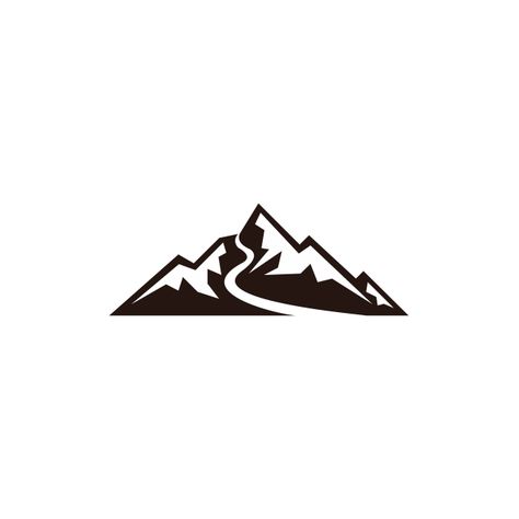 Mountain Peak Logo Template Simple Mountain Design, Hills Logo Design, Mountain Logo Vector, Logo Montagne, Path Logo, Mountain Logo Design, Mountain Icon, Mountains Logo, Hiking Logo