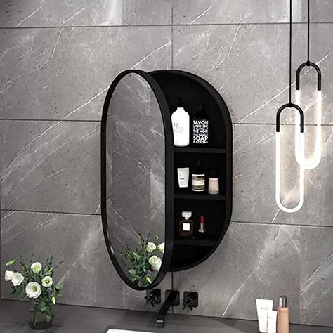 Mirror Cupboard, Cabinet For Bathroom, Small Bathroom Mirrors, Wall Mounted Medicine Cabinet, Oval Mirror Bathroom, Bathroom Mirror Storage, Bathroom Mirror With Shelf, Cabinet With Mirror, Bathroom Storage Solutions