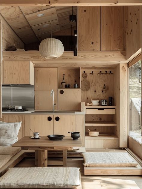 Japanese Style Small House, Tiny Cozy House, Mini House Interior, Japanese Tiny House Design, Japanese Style Tiny House, Japanese Tiny House, Small Japanese House, Tiny House Japan, Japanese Small House