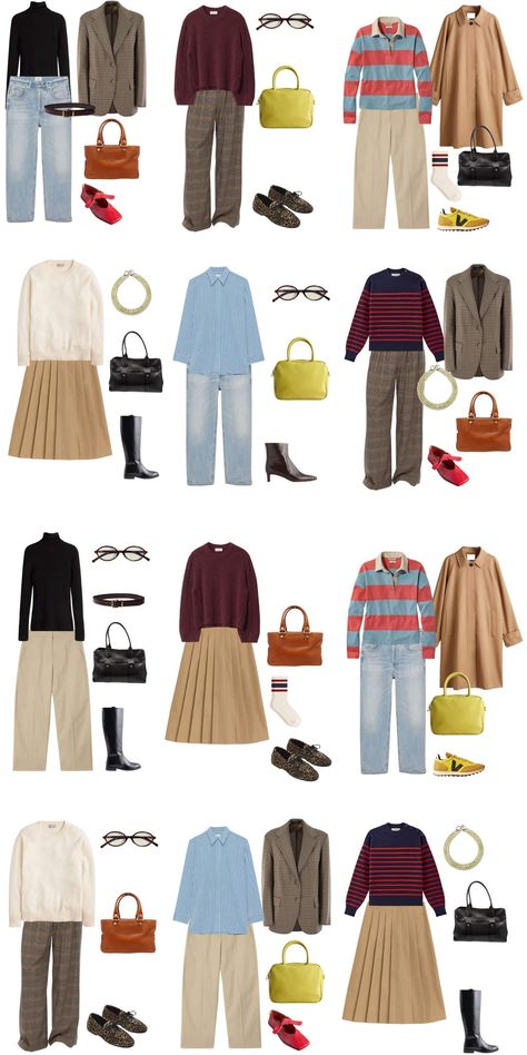 A 12 Piece Preppy Fall Capsule Wardrobe - livelovesara Preppy Outfits Fall, December Fits, Colorful Capsule Wardrobe, 2024 Wardrobe, Preppy Wardrobe, Preppy Fall Outfits, Fall Girl, My Personal Style, Curated Closet