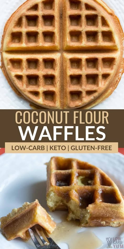 Coconut Flour Waffles, Keto Waffles, Low Carb Waffles, Desayuno Keto, Gluten Free Waffles, Coconut Flour Recipes, Low Carb Paleo, Vegan Keto, Flour Recipes