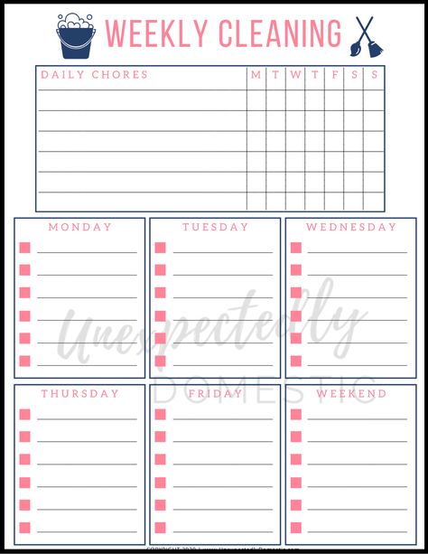 Easy weekly cleaning schedule! This simple weekly house-cleaning routine is a realistic schedule that walks you through what to clean and when, room by room. Free printable blank cleaning schedule template included! Blank Cleaning Schedule, Schedule Printable Free, Weekly Cleaning Schedule Printable, Weekly House Cleaning, Free Printable Cleaning Schedule, Realistic House, Cleaning Plan, Free Printable Cleaning, Cleaning Schedule Templates