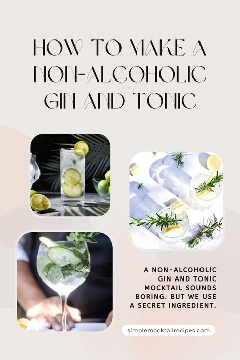 A non-alcoholic gin and tonic mocktail sounds boring. But we use a secret ingredient. It's lavender bitters. Yep. You'll never look at it the same way again with this gin and tonic recipe. Tonic Mocktail, Simple Mocktail, Lavender Bitters, Gin And Tonic Recipe, Easy Mocktail Recipes, Tonic Recipe, Gin Recipes, Fountain Drink, Mocktail Recipes