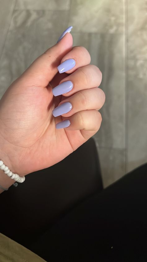 Dip Powder Natural Nails #coffinnails #coffinnailsdesigns #dippowdernails #dipnails #nails #nailart #naildesign #nailinspiration #nailsalon #naturalnails Lilac Nails Dip Powder, Nails, Blue