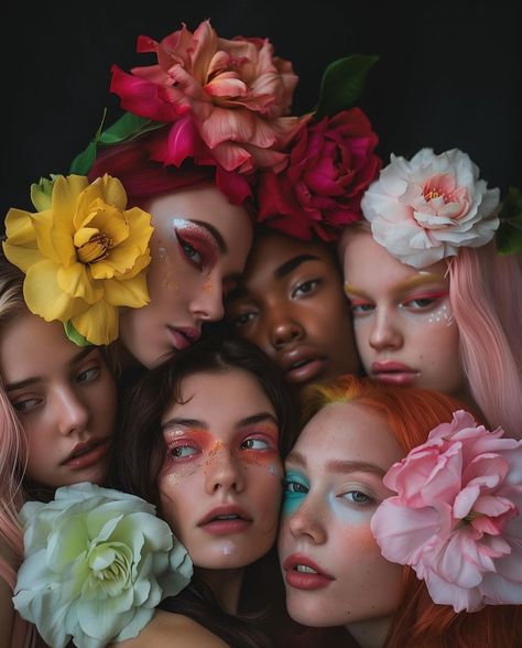 focusart80 Flower Concept Photoshoot, Flower Fashion Photography, Model With Flowers, Flower Portrait Photography, Spring Event Ideas, Editorial Photoshoot Ideas, Flower Photoshoot Editorial, Floral Editorial, Planner Photography