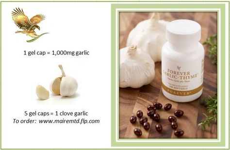 Garlic & thyme, the two powerful antioxidants found in Forever Garlic-Thyme, combine to create a great tool in maintaining good health. Thyme contains saponins & other beneficial antioxidant substances. * Powerful antioxidant * Odorless, softgel capsule * Helps protect the body against free radicals * Helps support the conversion of fats to energy #garlicthyme #garlic #freeradicals #fats #energy #odourless www.mairemtd.flp.com Forever Living Business, Forever Products, Forever Aloe, Forever Living, Forever Living Products, Family Health, Free Radicals, Good Health, Thyme