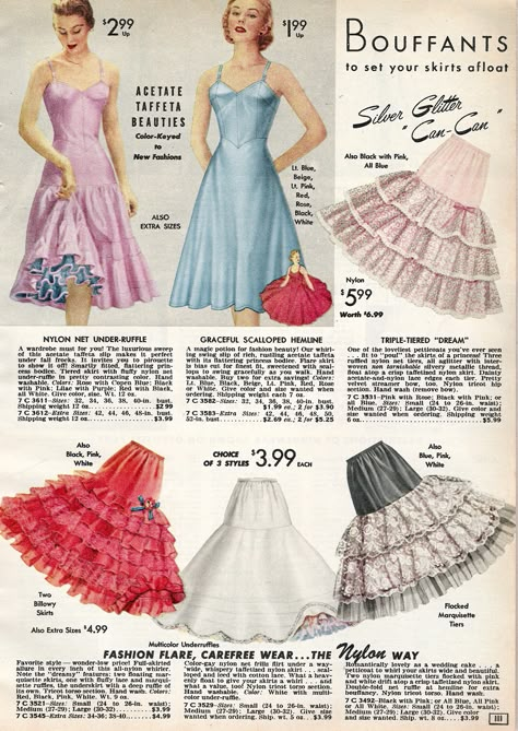 1950s Petticoat History & How to Make Them Fluffy photo picture 1950 Petticoat Sewing Patterns, 1950s Petticoat Pattern, Petticoat Pattern, Retro Lingerie, Robes Vintage, Fashion 1950s, Vintage Lingerie, Moda Vintage, 50s Fashion