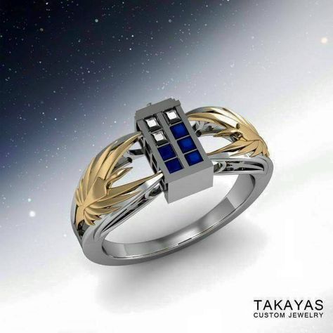 Tardis Ring, Doctor Who Ring, Doctor Who Wedding, Geeky Jewellery, Geek Jewelry, Doctor Who Tardis, Nerd Love, Battlestar Galactica, Timey Wimey Stuff