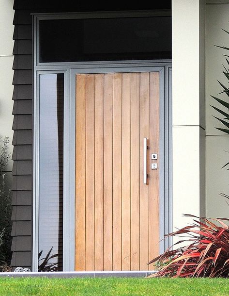 Timber Front Door Styles At Life Timber Front Door, Wooden Door Entrance, Modern Entrance Door, Best Front Doors, Front Door Styles, Modern Exterior Doors, Contemporary Front Doors, Outdoor Entrance, Modern Entrance