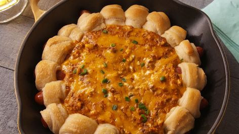 Chili Cheese Dog DipDelish Chili Dog Dip, Hot Dog Dip, Chili Cheese Dog Dip, Chili Cheese Dogs Crescent Rolls, Chili Cheese Dog Crescent Rolls, Appetizer Videos, Chili Cheese Dog Bake Pizza Dough, Cheese Videos, Chili Cheese Dog Boats