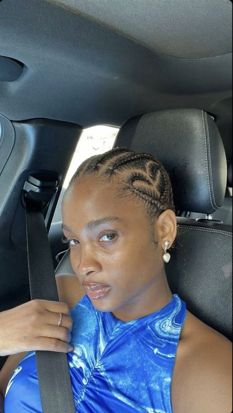 Heart Hair Design, Cornrows Heart, Cornrow Heart, Heart Cornrows, Cornrows Short, Braids Heart, Heart Braids, Braided Heart, Cornrows Braids For Black Women