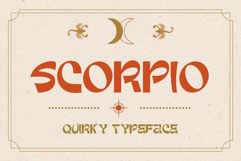 Scorpio - Quirky Astrology Typeface by epdesigns on Envato Elements Website Builder Free, Display Fonts, Small Business Website, Shop Layout, Unique Shapes, Woocommerce Themes, Apple Mac, Display Font, Envato Elements