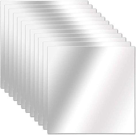 Amazon.com: Peel and Stick Mirrors for Wall (12pk 8Inch x 8Inch x 1mm) Mirror Tiles Self Adhesive Mirror Sheet. Panel Stickers for Ceilings, Bedroom, Décor. Funhouse Style Plastic Stick On Mirrors, Not Real Glass: Home & Kitchen Mirror Wall Tiles, Mirror Adhesive, Stick On Mirror, Tiles For Wall, Mirror Panels, Diy Tile, Mirror Stickers, Glass Home, Mirror Wall Stickers