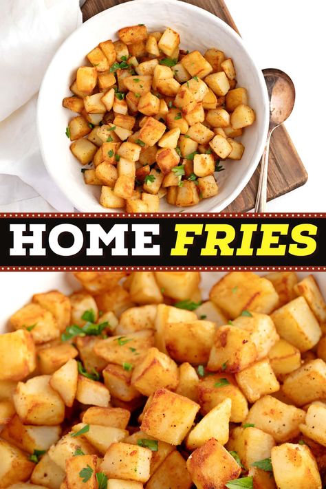 Home Fries Recipe Breakfast, Easy Home Fries, Sweet Potato Home Fries, Fries Recipe Oven, Home Fries, Loaded Baked Potatoes, Homemade Breakfast, Healthy Veggies, Fries In The Oven