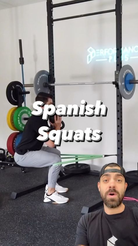 thebarbellphysio on Instagram: Spanish Squats will destroy your quads (in a good way!) This squat variation keeps constant tension on your quads so they never get a… Spanish Squats, Squat Variations, Sport Life, Gym, On Instagram, Instagram