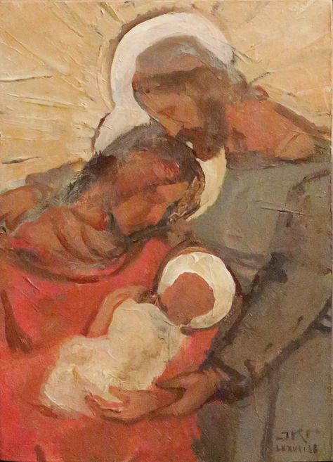 Holy Family from the collection of J. Kirk Richards | Artwork Archive Bible Illustrations Art, J Kirk Richards, Family Artwork, Jesus Portrait, Mary Pictures, Festival Ideas, Jesus Mary And Joseph, Art Library, Bible Illustrations