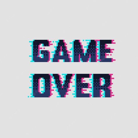 Premium Vector | Neon gradient game over text in pixel art style Mosaic Text, Pixel Text, Games Over Text, Neon Gradient, Neon Text, Text Art, Interface Design, Text Effects, Error 404