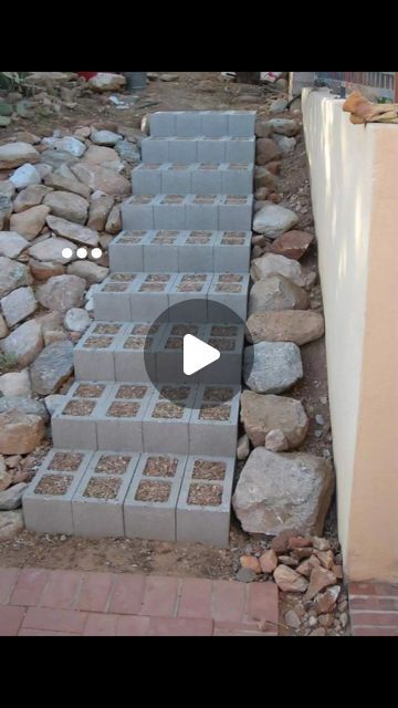 Cinder Block Garden, Cinder Blocks, Garden Stairs, Landscaping Flowers, Front Yard Landscaping Plans, Garden Steps, Summer Mantle Decor, Front Yard Landscaping Simple, Sleepover Activities