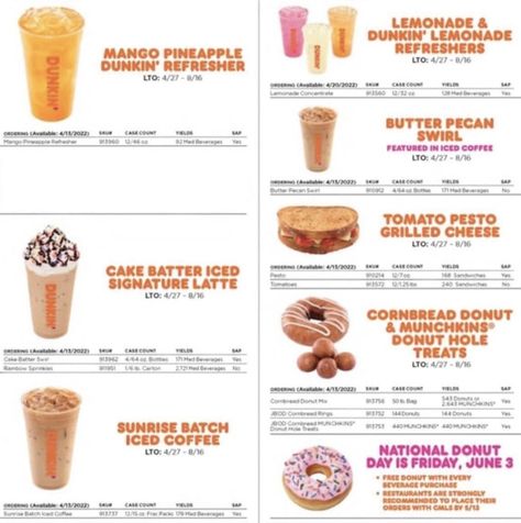 New additions to the Dunkin' Donuts spring menu for 2022 include a Mango Pineapple Refresher, a cornbread donut, and more. #dunkin #dunkindonuts Mango Pineapple Refresher Dunkin, Mango Pineapple Refresher, Pineapple Refresher, Salted Caramel Cold Brew, Dunkin Donuts Menu, Dunkin Donuts Iced Coffee Orders, Caramel Cold Brew, Dunkin Donuts Iced Coffee, Dunkin Donut