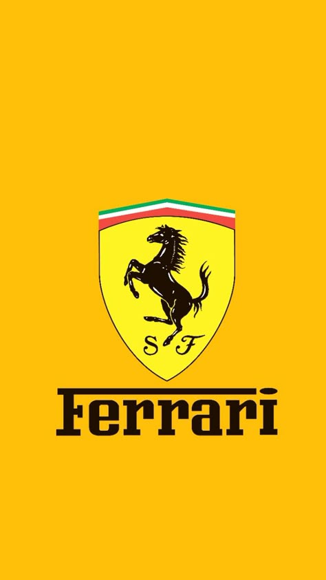 Ferrari Sign, Ferrari Italia, Mustang Wallpaper, Ferrari Poster, Logo Yellow, Text Logo Design, Playing Cards Design, Car Logo, Ferrari 458