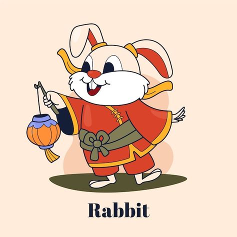 Chinese Rabbit, Chinese New Year Cake, Chinese Zodiac Animals, Drawn Animals, Animals Rabbit, Zodiac Animals, Animals Illustration, Rabbit Illustration, Books Free Download Pdf