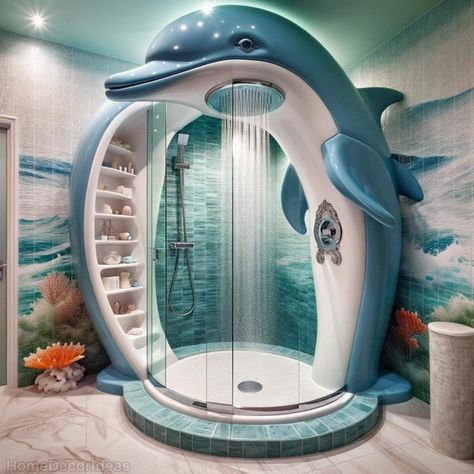 Kids Ocean Bathroom, Dream Bedroom Inspiration, Bathroom Remodel Pictures, Bathroom Remodel Tile, Bathroom Decor Ideas Colors, Bathroom Remodel Designs, Unique Bathroom, Cool House, Dream House Rooms