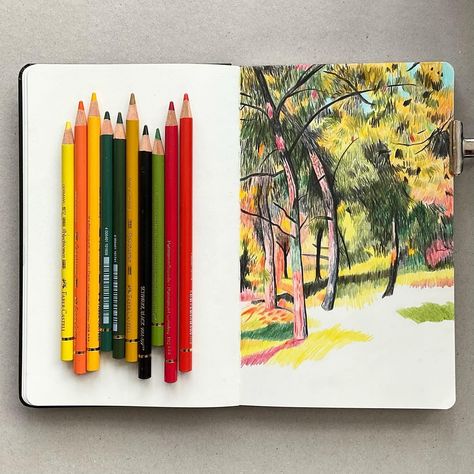 Cam Jansen, Village Scene Drawing, Crayon Painting, Color Pencil Illustration, Faber Castell Polychromos, A Level Art Sketchbook, Colored Pencil Artwork, Posca Art, Color Pencils