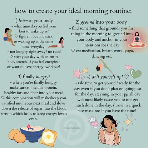 Fun Morning Routine, First Thing In The Morning, Basic Morning Routine, Basic Daily Routine, How To Create A Morning Routine, Copy Cater Quotes, How To Be A Morning Person, Spiritual Morning Routine, Emotional Honesty