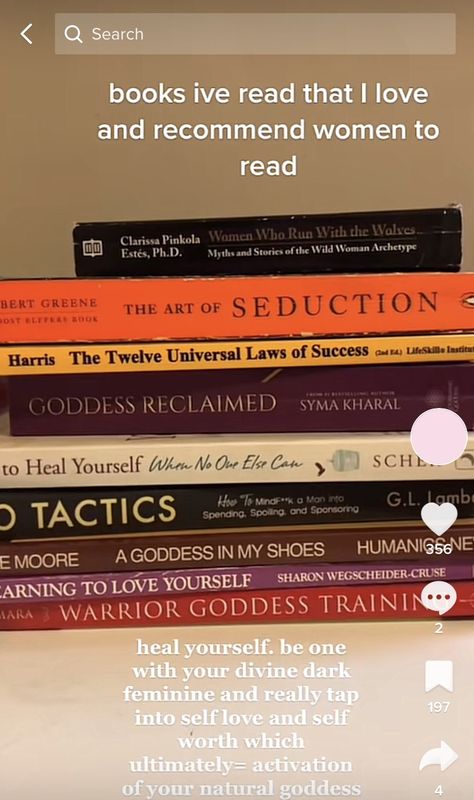 Books To Glow Up, Books On Seduction, Feminine Books To Read, Books On Femininity, Books For Self Confidence, Dark Feminine Books To Read, Femininity Books, The Art Of Seduction Book, Books For Women In Their 20s