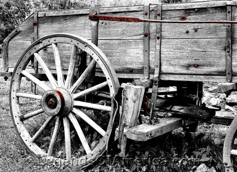 Telluride, CO - Old Ore Wagon, 1940 - Colorized Painted Brick Wall, Medieval Wagons And Carts, The Band Wagon 1953, Telluride Colorado, Wooden Wagon, Brick Wall Background, Photo Restoration, Painted Brick, New Print