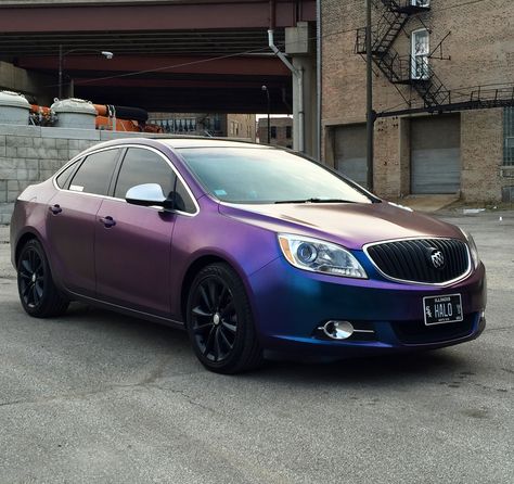 My liquid wrapped #Buick Verano. I am in love with my car. I love the Halo series so decided to make it the same color as the covenant warships. :D Also the "HALO" plates as well. 61 Buick Invicta, 72 Buick Riviera, 68 Buick Riviera, Buick Envision Avenir, Halo Series, Car Paint Jobs, Buick Verano, Buick Envision, Car Painting