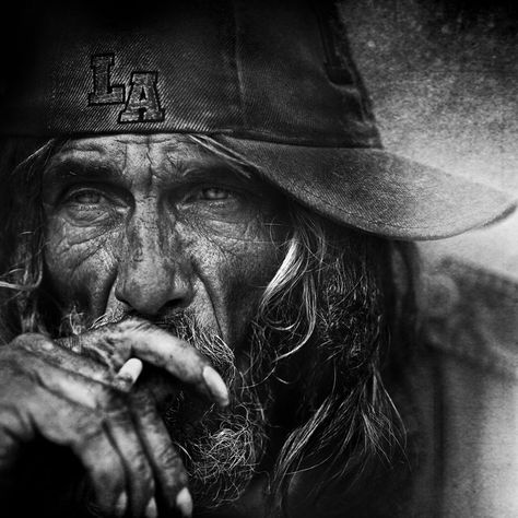 black-white-homeless-portraits-lee-(11) Lee Jeffries, Old Man, A Man, Long Hair, Hair