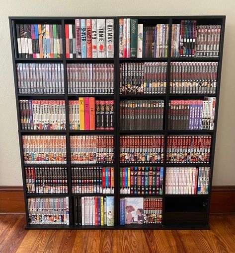 Manga Library, Manga Shelves, Manga Room, Media Shelves, Manga Shelf, Geek Room, Nerd Room, Otaku Room, Anime Decor