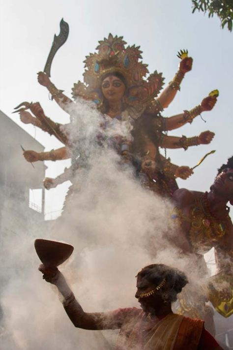 Durga Puja, also known as Vijayadashami, Maha Ashtami and Maha Navami amongst other names, is a Hindu religious festival that celebrates the victory of Goddess Durga over Mahishasura. Durga Puja is celebrated by Hindus all over the world, but it holds special prominence in Kolkata and the Indian states of West Bengal, Assam, Tripura, Odisha, Jharkhand, the eastern parts of Uttar Pradesh and the country of Bangladesh. Maha Navami, Maha Ashtami, Indian States, Goddess Durga, Durga Puja, Durga Goddess, West Bengal, Uttar Pradesh, Kolkata