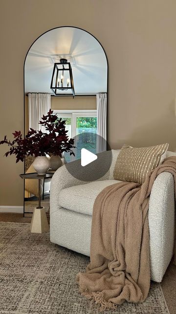 Kelly Bontrager on Instagram: "🍂Cozy Bedroom Update…  Comment NEED INFO PLEASE to get the links to shop sent directly to your inbox.  Follow along as I style this space in my bedroom with two gorgeous pieces from the @kathykuohome Town Collection. #ad  This extremely comfy Perrin Modern Classic Performance Boucle Swivel Barrel Chair in the color beige is what dreams are made of! Seriously, the coziest and comfiest! I paired it with this beautiful Gabby Lucinda Hollywood Regency Honeycomb Marble Side Table. It’s the perfect height and that marble base makes such a grand statement.  Right now, @kathykuohome is having an amazing Labor Day Sale. Until September 3rd, you can get 25% off sitewide with code FREESHIPLBD.  ✨✨✨✨✨✨✨✨✨✨✨✨ Didn’t get the link? You can always shop this reel with the LT Bedroom Ideas With Seating Area, Master Suite Seating Area, Primary Suite With Sitting Area, Bedroom Chair Ideas Master Accent Chairs & Armchairs, Small Sitting Area In Bedroom, Master Suite With Separate Sitting Area, Bedroom Seating Area Ideas Master Suite, Master With Sitting Area Floor Plan, Large Master Bedrooms With Sitting Area