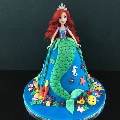 Ariel Doll Cake, Mermaid Doll Cake, Dolly Varden Cake, Princess Doll Cake, Art Birthday Cake, Lily Cake, Ariel Cake, Dolly Varden, Barbie Doll Cakes