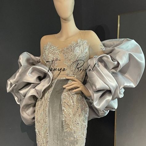 Grey Puffy Evening Jacket Taffeta Cape Lady Bolero Fashion Top One Size Shawl No Dress - AliExpress 320 Beach Gown Summer, Glamorous Dresses Luxury, Fashion Week Dresses, Flower Girl Gown, High Fashion Dresses, Bridal Gowns Mermaid, Hi Fashion, Bridal Ball Gown, Evening Jacket