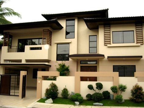 #2 Build a Tropical Asian House for my Family here in Manila Modern Asian House Exterior, Asian House Exterior, Modern Exterior House Colors, Modern Asian House, Home Colour Design, Modern House Colors, Apartemen Studio, Modern Japanese House, Japanese House Design