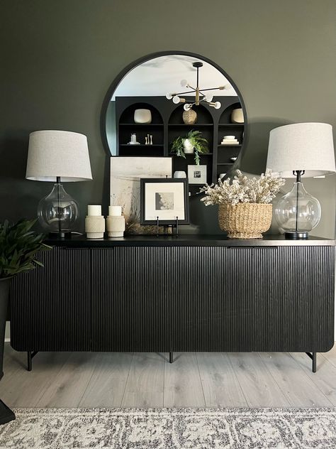 Ludlow 69'' Sideboard curated on LTK Pictures Above Sideboard, Moody Sideboard, Sideboard Wall Decor, Side Board Decor Ideas Dining Rooms, Dining Room Credenza, Credenza Decor, Hall Entrada, Sideboard Styles, Sideboard Dining Room