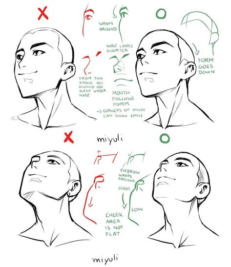 Some head related art notes. I hope some of these... - miyuli Art Notes, 얼굴 드로잉, Face Drawing Reference, Body Drawing Tutorial, 얼굴 그리기, Human Anatomy Art, Body Reference Drawing, Drawing Expressions, Poses References