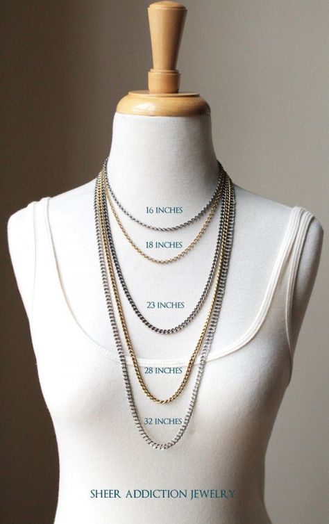 Chain Length Chart, Necklace For Neckline, Necklace Guide, Necklace Length Chart, Gray Jewelry, Jewelry Tips, Jewelry Display, Jewelry Business, Looks Vintage