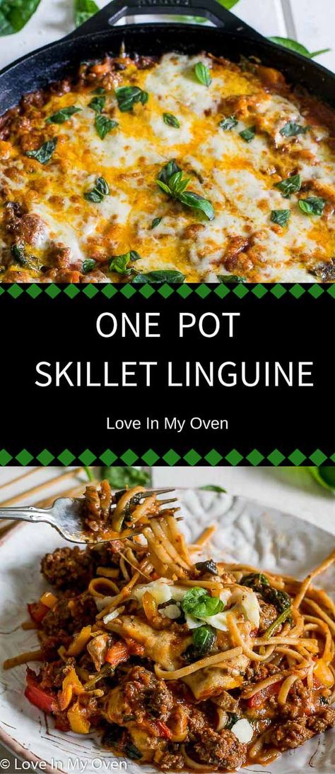 skillet linguine Creamy Linguine, Pan Pasta, Shrimp Linguine, One Pan Pasta, Linguine Recipes, Ground Beef Pasta, Skillet Pasta, Linguine Pasta, Pot Dinners