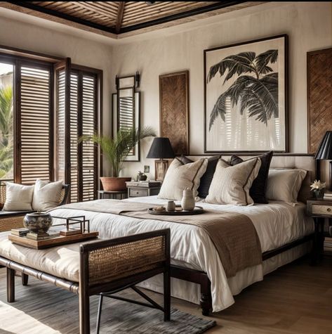 British West Indies Interior Design, Modern British Colonial Style Master Bedrooms, Spanish Style Homes Interior Bedroom, West Indies Bedroom, British Colonial Style Bedroom, British Colonial Bedroom, West Indies Decor, Colonial Bedroom, Colonial Interior Design