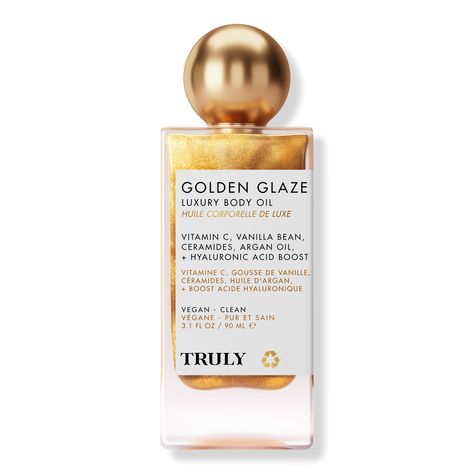 Golden Glaze Body Oil - GLDN GLZE LUX BDY OIL 3.1OZBenefitsAnti-wrinkleBrightening - Golden Glaze Body Oil Body Oil Fragrance, Truly Body Oil, Canvas Beauty Body Glaze, Perfume Body Oil, Body Oil Vanilla, Come To Me Oil, Body Oil Packaging, Body Glaze, Body Glow Oil