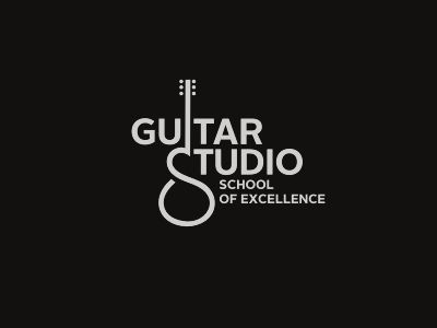 Guitar studio Logo Intelligent, Guitar Studio, Guitar Logo, Music Logo Design, Inspiration Logo Design, Clever Logo, Logo Luxury, Typographic Logo, Beautiful Logos