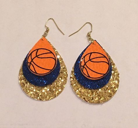 Basketball faux leather earrings in scho School Spirit Earrings, Basketball Earrings, Teacher Jewelry, Monogram Earrings, Unicorn Ornaments, Graduation Jewelry, Glitter Colors, Leather Colors, Earrings Teardrop