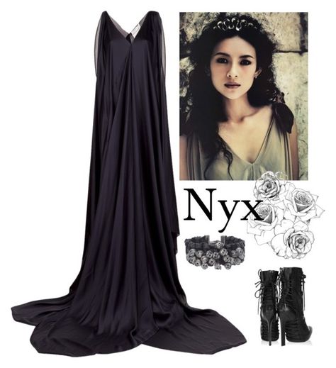 "Goddess Nyx" by vampirliebling ❤ liked on Polyvore featuring Maison Rabih Kayrouz, Consuelo, Haider Ackermann, percyjackson, olympus, nyx, Hades and underworld Nyx Goddess Aesthetic Outfit, Nyx Goddess Cosplay, Nyx Costume Goddesses, Nyx Goddess Outfit, Nyx Goddess Costume, Nyx Cosplay, Nyx Costume, Nyx Hades, Nyx Goddess