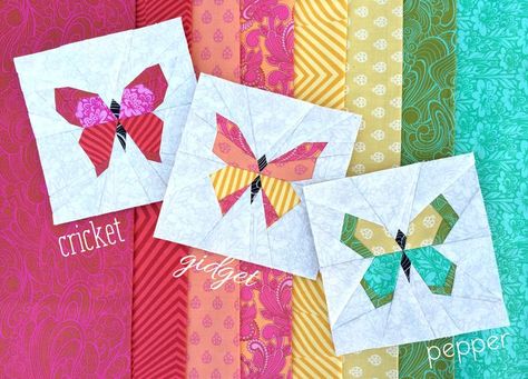 Butterfly Charm Blocks | Free Paper Piecing Pattern by lillyella stitchery Types Of Quilts, Butterfly Quilt Pattern, Free Paper Piecing Patterns, Paper Pieced Quilt Patterns, Foundation Paper Piecing Patterns, Butterfly Quilt, Paper Pieced Quilt, Summer Quilts, Quilt Block Pattern