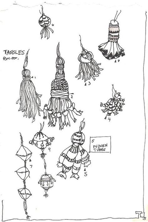 Tassels Textile Sketchbook, Tassel Ideas, Tassels Tutorials, Textiles Sketchbook, Coloring Pages Inspirational, Sign Language, Creative Expressions, Tassels, Coloring Pages